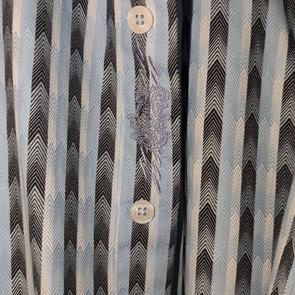 Robert Graham dress/casual XL men's stripe/herringbone LS shirt - Picture 4 of 6